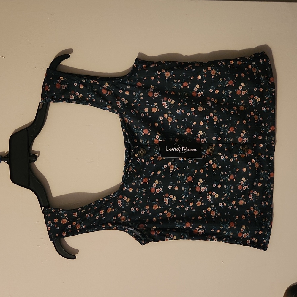 NWT Luna Moon Floral Crop Top Women XL